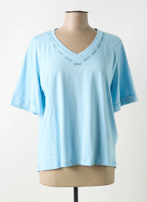 T-shirt coupe droite manches courtes bleu LIU JO femme