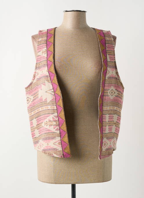 Gilet sans manche maille fine beige JOHANNA PARIS femme