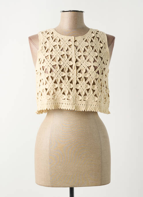 Top sans manche sans manche beige MD'M femme