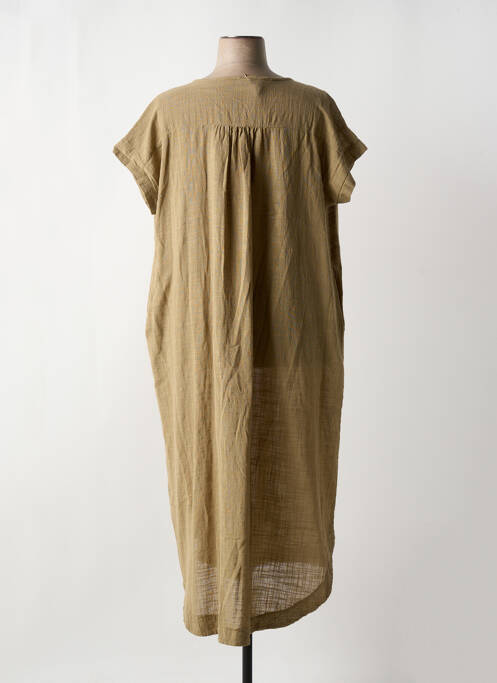 Robe longue manches courtes manches courtes vert JOHANNA PARIS femme