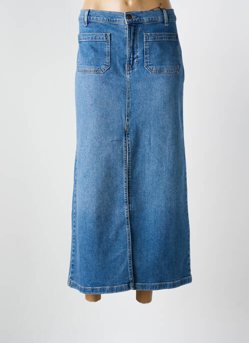 Jupe longue coupe droite bleu FIVE femme