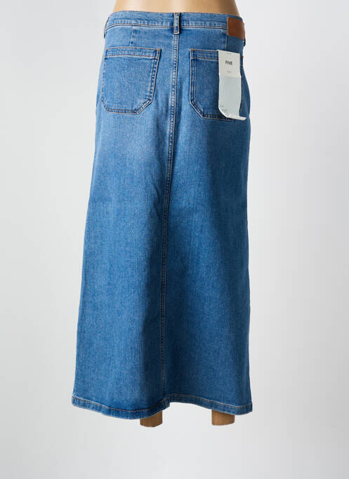 Jupe longue coupe droite bleu FIVE femme