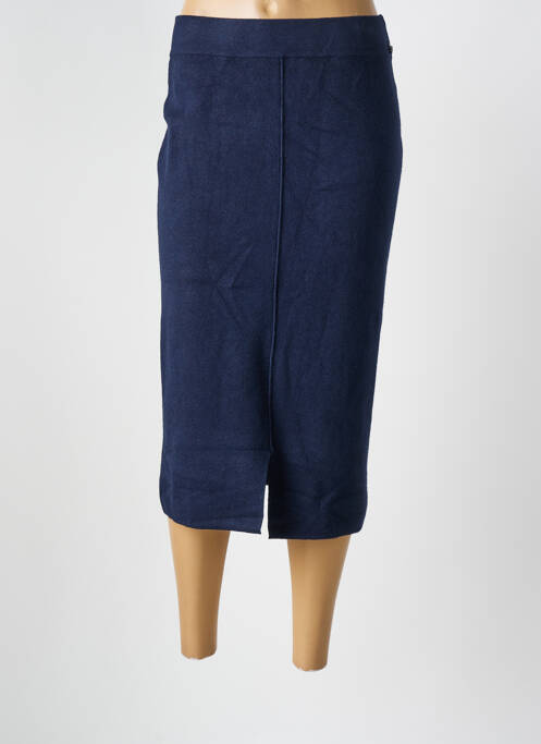 Jupe mi-longue taille élastique bleu SUGAR BABE femme