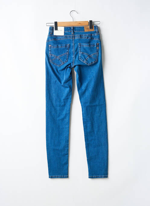 Jeans skinny fermeture zippée sous rabat boutonné bleu CREAM femme