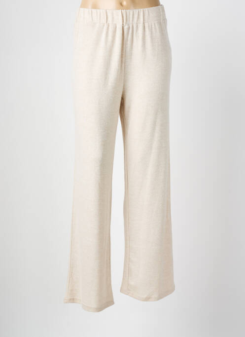 Pantalon droit beige ICHI pour femme