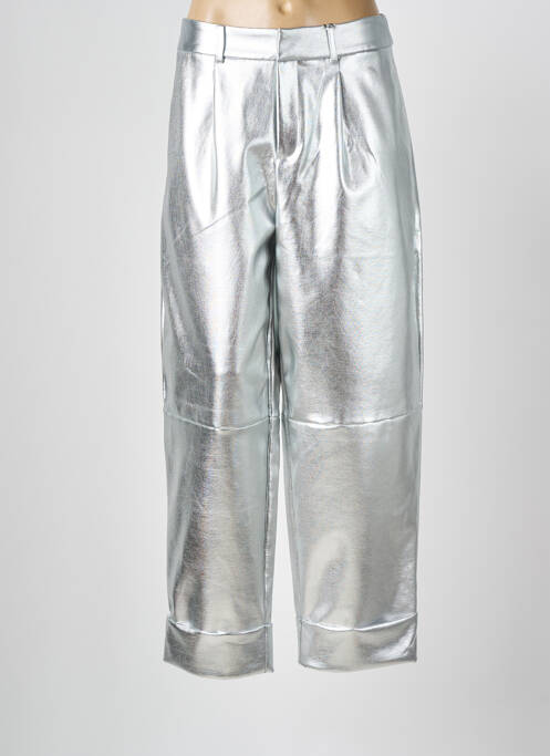 Pantalon droit argent ICHI pour femme