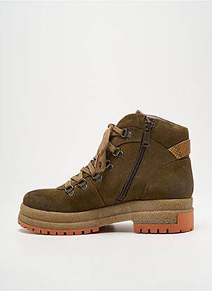 Bottines/boots tissage satiné talon de 4 à 6cm vert MINKA DESIGN femme