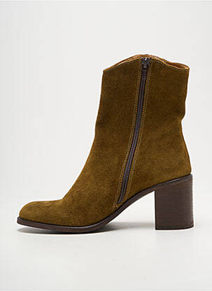 Bottines/boots nubuck talon de 4 à 6cm vert ALIWELL femme