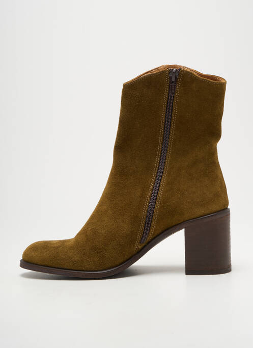 Bottines/boots nubuck talon de 4 à 6cm vert ALIWELL femme