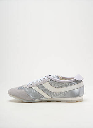 Baskets talon plat jusqu'à 3cm argent INSIDE femme