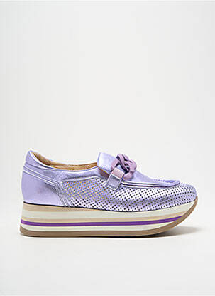 Mocassins matière lisse talon de 4 à 6cm violet SOFTWAVES femme