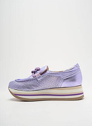 Mocassins tissage satiné talon de 4 à 6cm violet SOFTWAVES femme