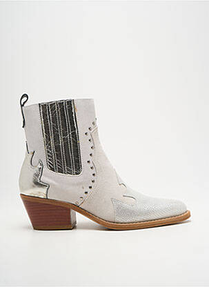 Bottines/boots matière lisse talon de 4 à 6cm argent CASTA femme