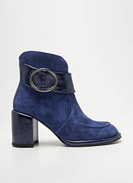 Bottines/boots tissage satiné talon de 7 à 9cm bleu CASTA femme
