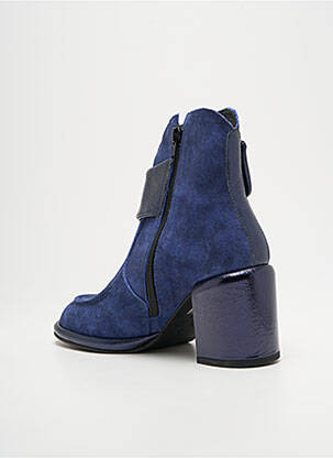 Bottines/boots tissage satiné talon de 7 à 9cm bleu CASTA femme