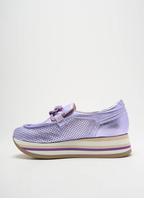 Mocassins matière lisse talon de 4 à 6cm violet SOFTWAVES femme