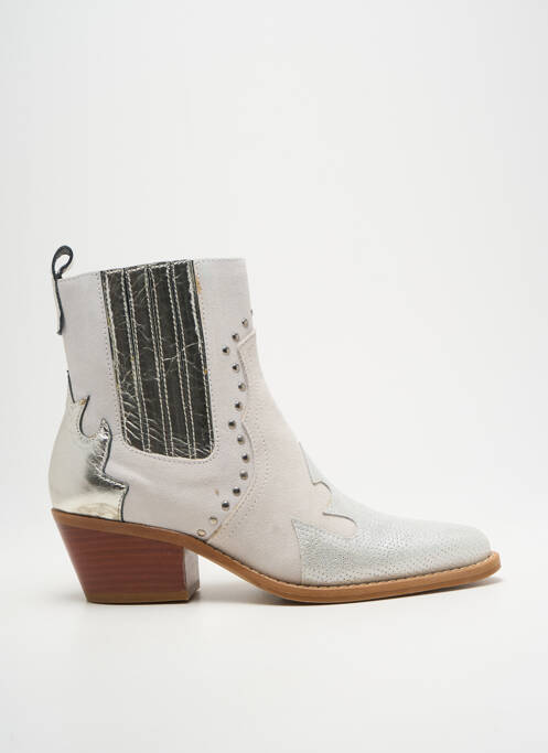 Bottines/boots matière lisse talon de 4 à 6cm argent CASTA femme