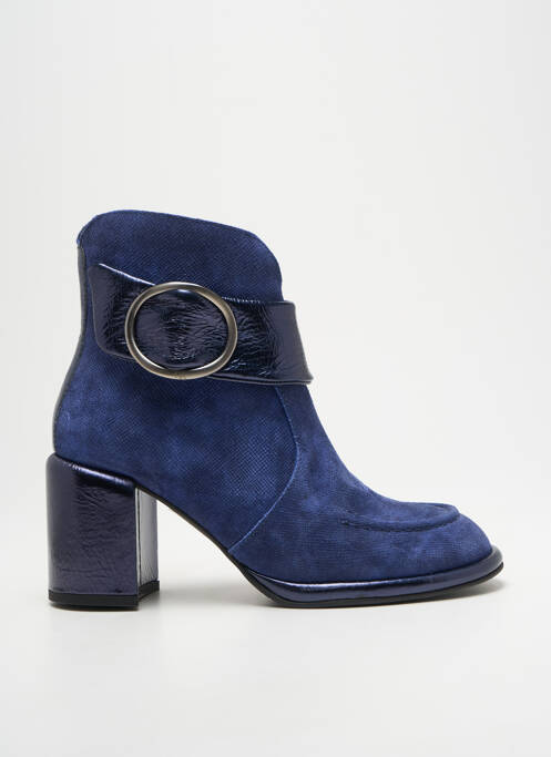 Bottines/boots tissage satiné talon de 7 à 9cm bleu CASTA femme
