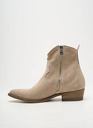 Bottines/boots bout pointu talon plat jusqu'à 3cm beige MIMMU femme