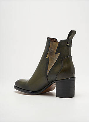 Bottines/boots matière lisse talon de 4 à 6cm vert MURATTI femme
