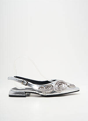 Sandales/nu pieds tissage satiné talon plat jusqu'à 3cm argent MIMMU femme