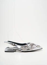 Sandales/nu pieds tissage satiné talon plat jusqu'à 3cm argent MIMMU femme
