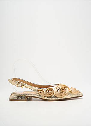 Sandales/nu pieds tissage satiné talon plat jusqu'à 3cm or MIMMU femme