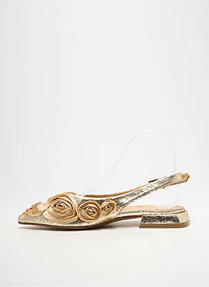 Sandales/nu pieds tissage satiné talon plat jusqu'à 3cm or MIMMU femme
