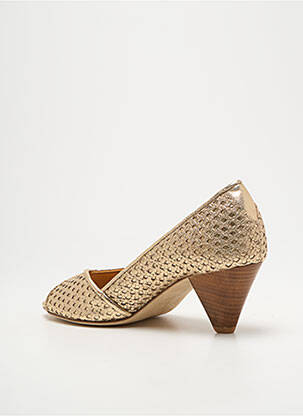 Escarpins tissage satiné talon de 4 à 6cm or BY K... femme
