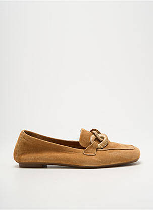 Mocassins nubuck talon plat jusqu'à 3cm marron REQINS femme