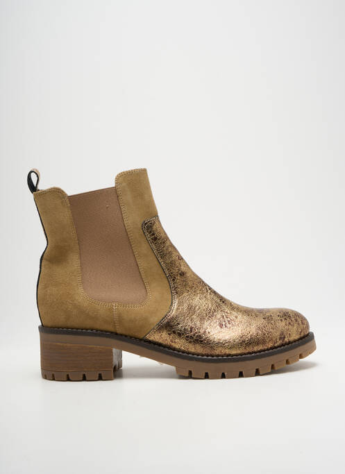 Bottines/boots tissage satiné talon de 4 à 6cm or MINKA DESIGN femme