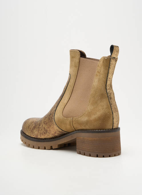 Bottines/boots tissage satiné talon de 4 à 6cm or MINKA DESIGN femme