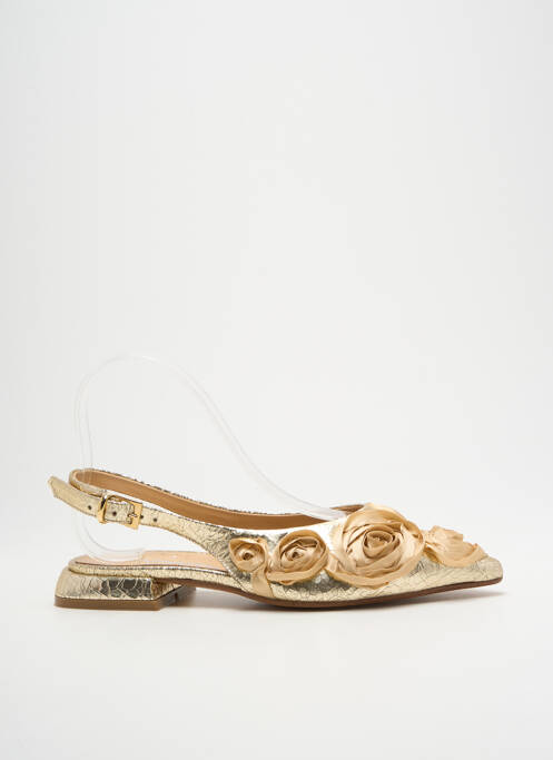 Sandales/nu pieds tissage satiné talon plat jusqu'à 3cm or MIMMU femme