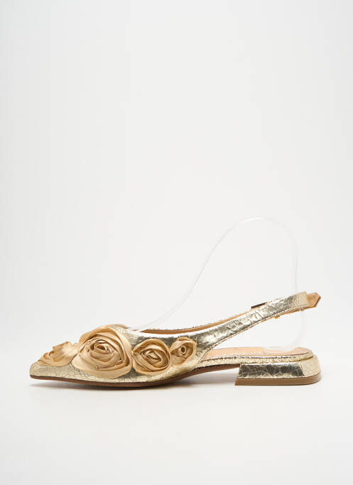 Sandales/nu pieds tissage satiné talon plat jusqu'à 3cm or MIMMU femme