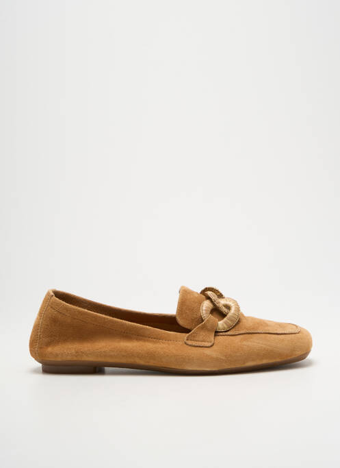 Mocassins nubuck talon plat jusqu'à 3cm marron REQINS femme