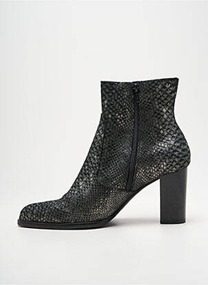 Bottines/boots tissage satiné talon de 7 à 9cm argent MYMA femme