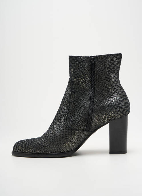 Bottines/boots tissage satiné talon de 7 à 9cm argent MYMA femme