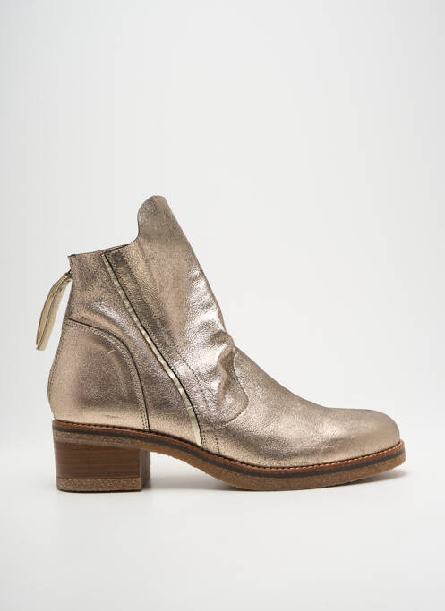 Bottines/boots tissage satiné talon de 4 à 6cm or MKD femme