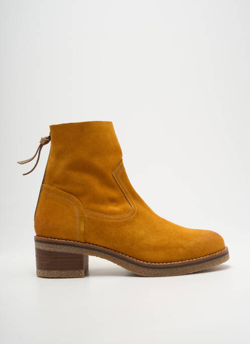 Bottines/boots nubuck talon de 4 à 6cm jaune MKD femme
