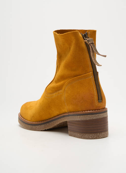 Bottines/boots nubuck talon de 4 à 6cm jaune MKD femme