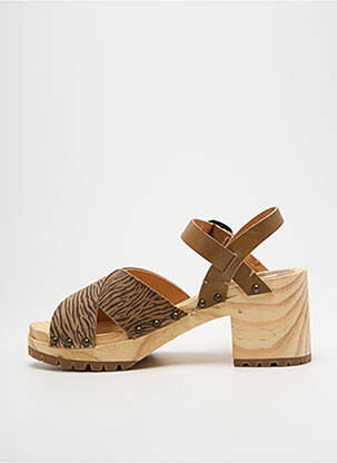 Sandales/nu pieds semi compensé talon de 4 à 6cm marron MINKA DESIGN femme