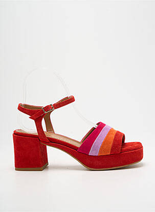 Sandales/nu pieds fermeture boucle(s) talon de 4 à 6cm rouge PAOYAMA femme