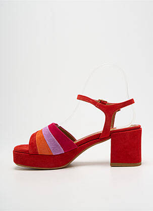 Sandales/nu pieds fermeture boucle(s) talon de 4 à 6cm rouge PAOYAMA femme