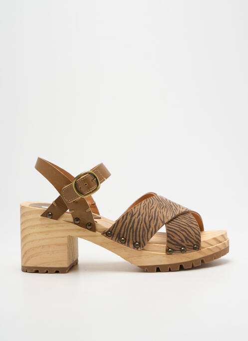 Sandales/nu pieds semi compensé talon de 4 à 6cm marron MINKA DESIGN femme