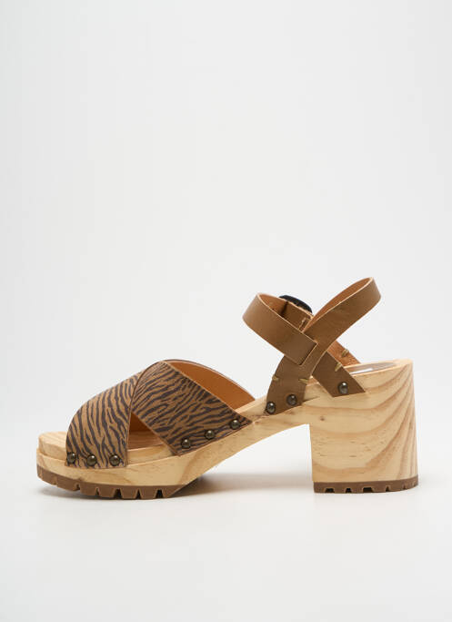 Sandales/nu pieds semi compensé talon de 4 à 6cm marron MINKA DESIGN femme