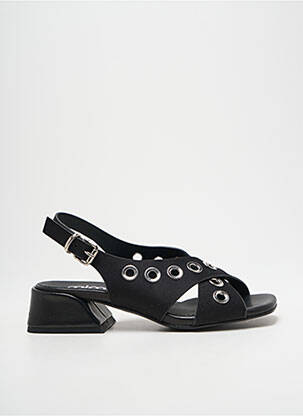 Sandales/nu pieds tissage satiné talon de 4 à 6cm noir MIMMU femme