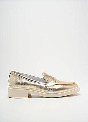Mocassins tissage satiné talon de 4 à 6cm or MYMA femme