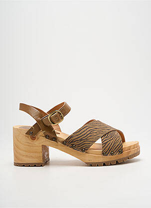 Sandales/nu pieds semi compensé talon de 7 à 9cm marron MINKA DESIGN femme