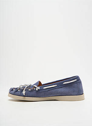 Chaussures bâteau nubuck talon plat jusqu'à 3cm bleu MINKA DESIGN femme