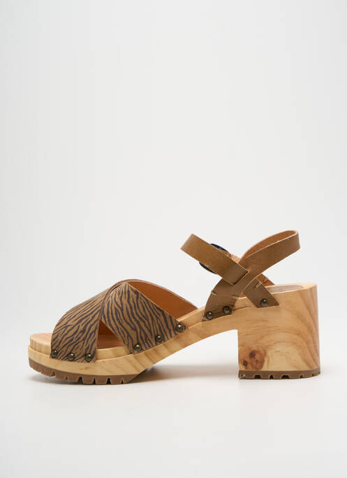 Sandales/nu pieds semi compensé talon de 7 à 9cm marron MINKA DESIGN femme